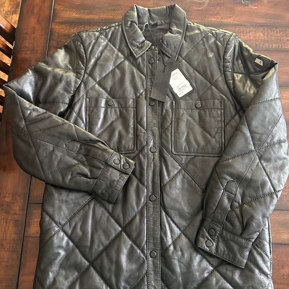 Mauritius Black Quilted Leather Jacket - Picture 2 of 5